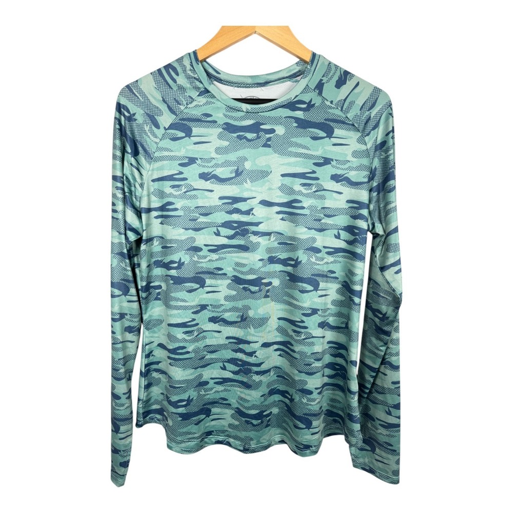 Aftco‎ Womens Large Tactical Shirt Green Camo Performance Outdoors Fishing